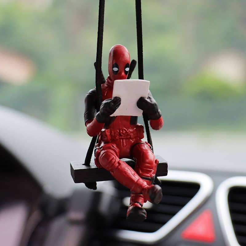 Pingente De Espelho Retrovisor Cartoon Deadpool Carro Leia Um Livro SUCK IT Acessórios