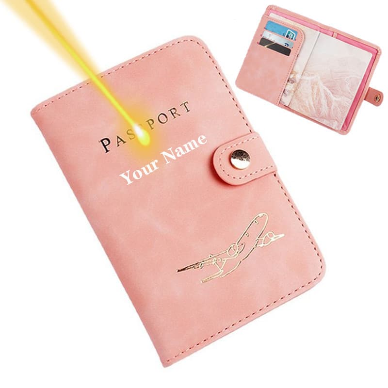 Nome Gravação RFID Porta-Passaporte À Prova D'água Capas Personalizadas Cartões Multifuncionais Mulher/Homem Presente Pe