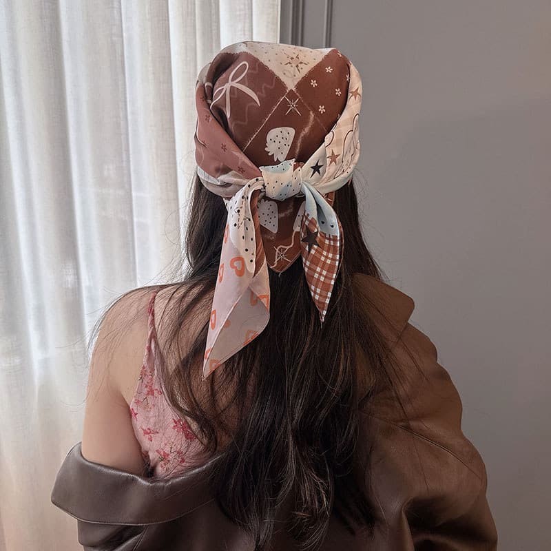 Nicho Design doce legal estilo menina quente alta transparente Digital impresso lenço quadrado feminino multifuncional p