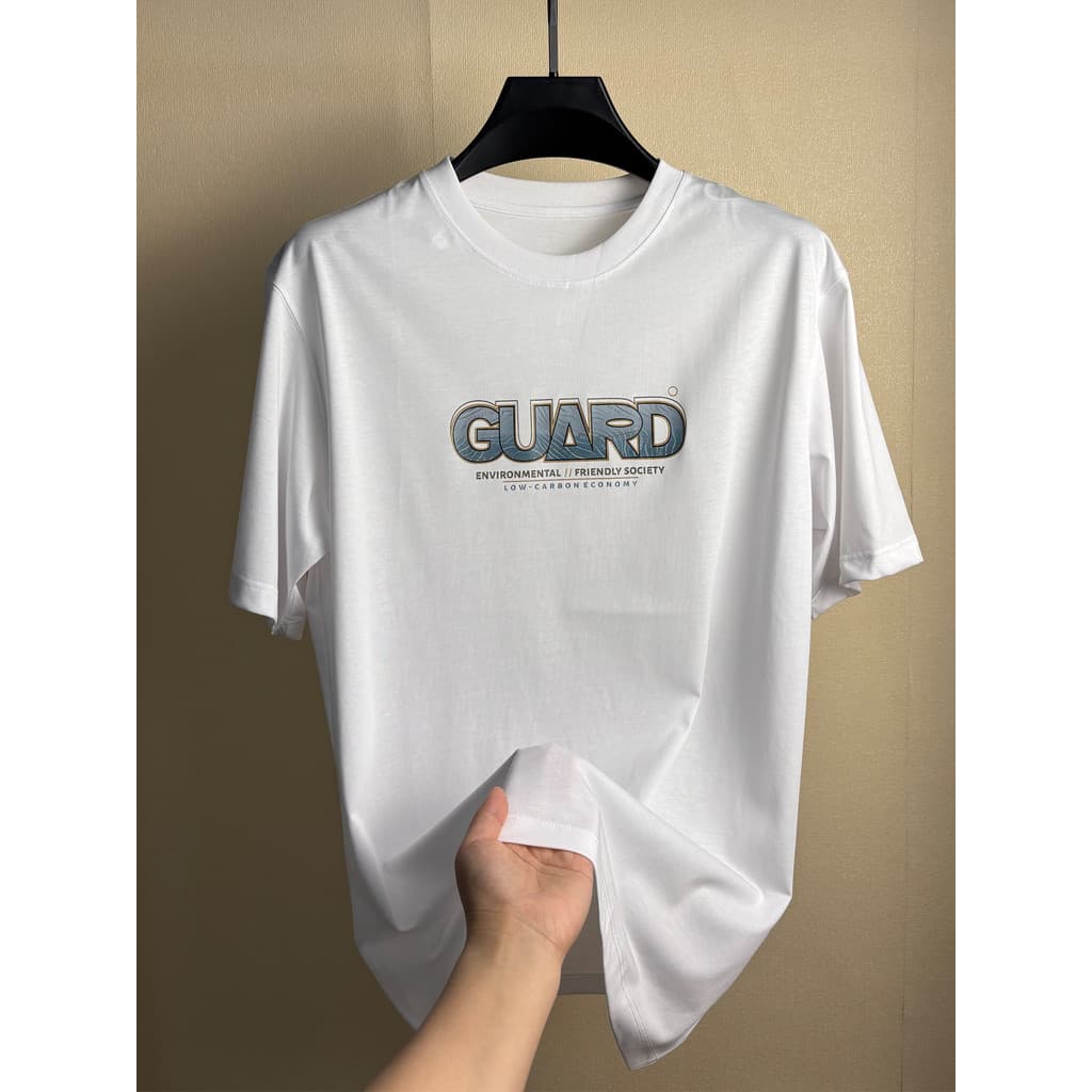 Doujia Cut Label Tail Order, refrescante Casual 45 algodão verão masculino simples carta em torno do pescoço manga curta