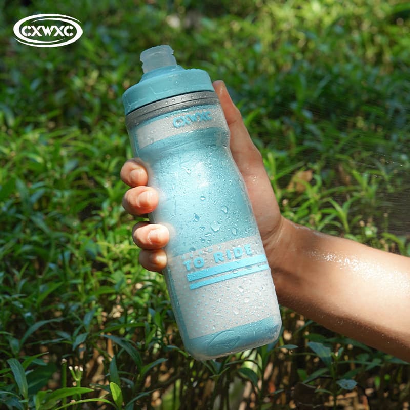 CXWXC garrafa de água fria com isolamento térmico de camada dupla, Mountain Bike, ciclismo ao ar livre, esportes, garraf