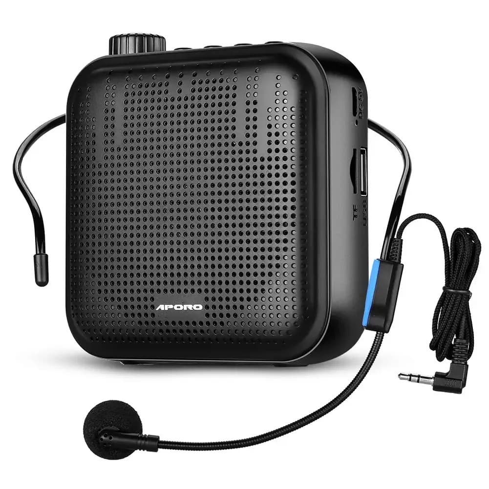 Amplificador De Voz APORO Megafone Mini Alto-Falante De Áudio Com Microfone , Fio Recarregável Ultraleve Para Profission