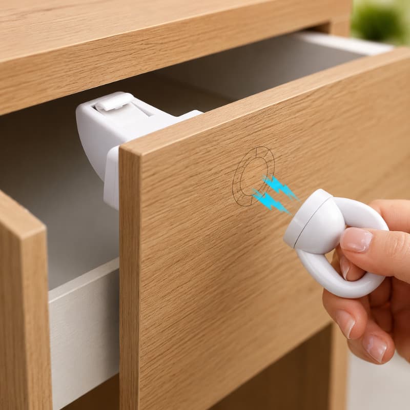 Trava Magnética Invisível Kit 4 Gavetas E Armários