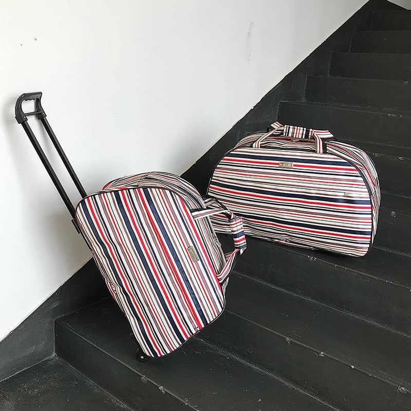 Versão coreana saco de carrinho de grande capacidade dobrável saco de viagem feminino portátil saco de viagem caso de ca