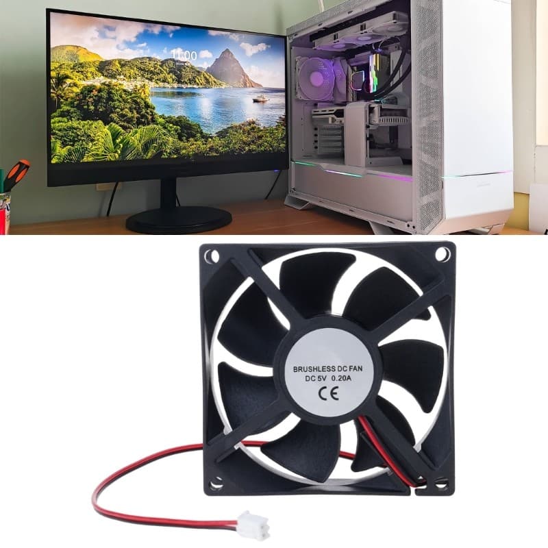 Fluxo De Ar De Baixo Ruído Do Ventilador De Refrigeração 8025 Eficiente Da Energia De SK Para Impressoras 3D DVR