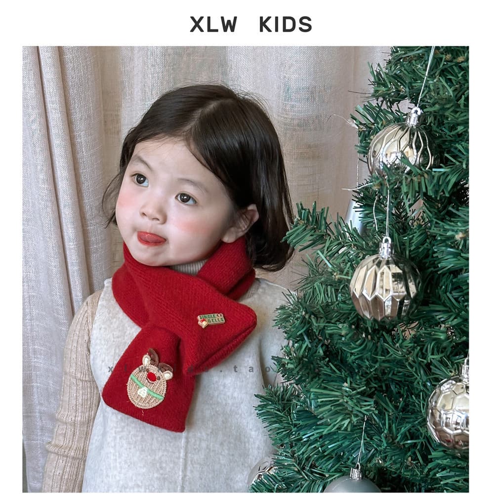 Vermelho inverno natal ano novo cachecol infantil meninos meninas bebê engrossado bonito padrão quente cruz cachecol