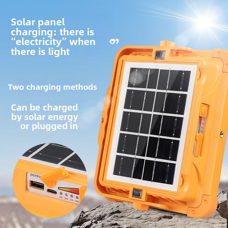 Luz Solar de acampamento recarregável luz de inundação ao ar livre portátil luz acampamento doméstico portátil iluminaçã