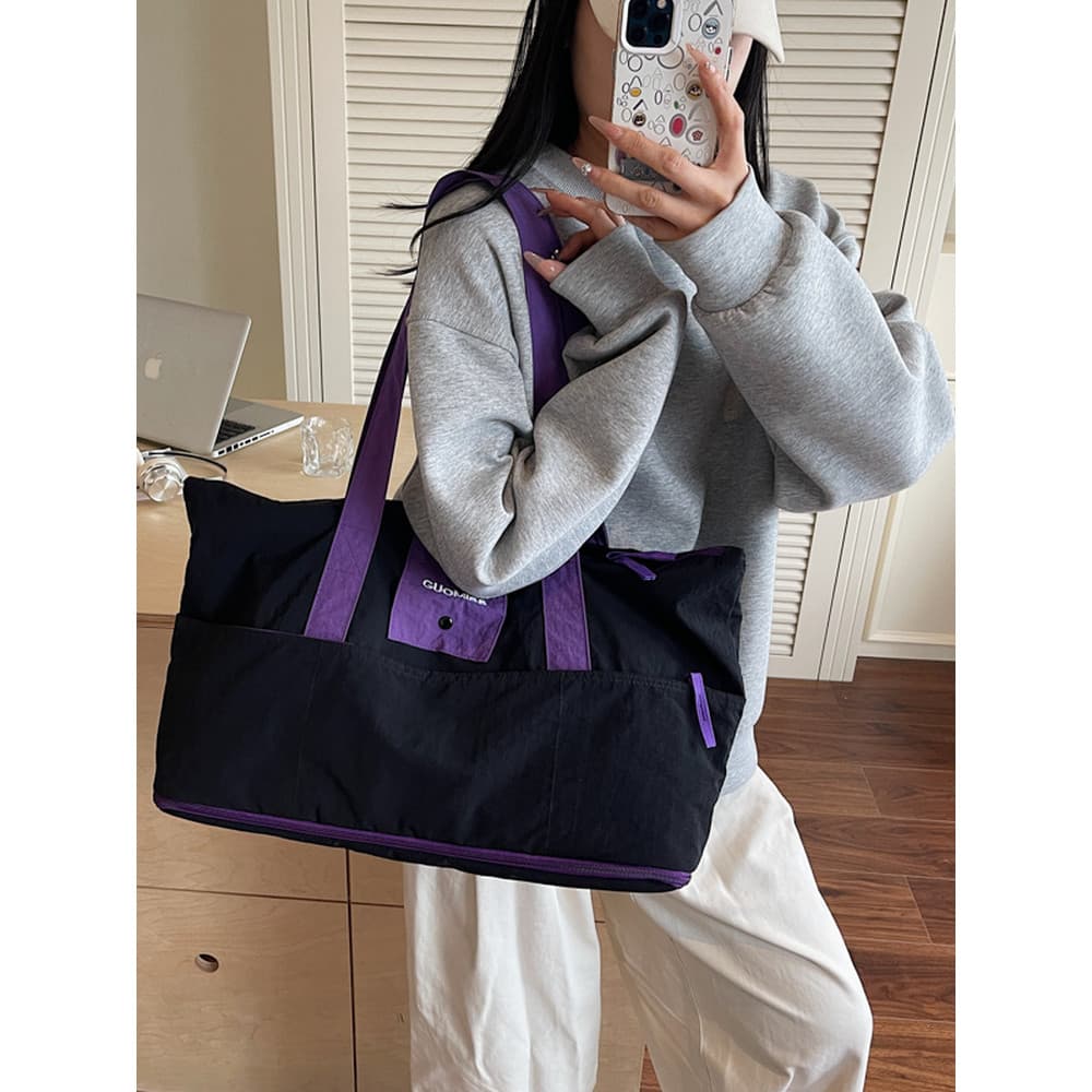 Dez balde saco de viagem feminino grande capacidade curto masculino expansível portátil leve viagem viagem de negócios e