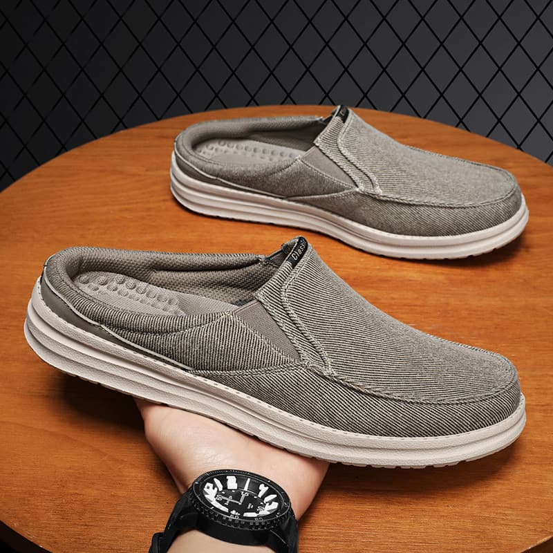 Sapatos de lona masculinos tamanho grande 46/47 para o verão, respiráveis, estilo slip-on Baotou, leves e simples YL9R