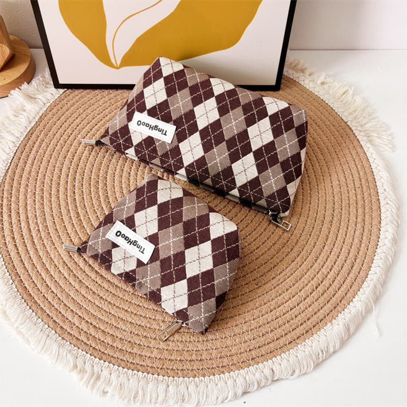 Bolsa de maquiagem de tecido para mulheres, bolsa para armazenamento de produtos de cuidados com a pele, bolsa de viagem