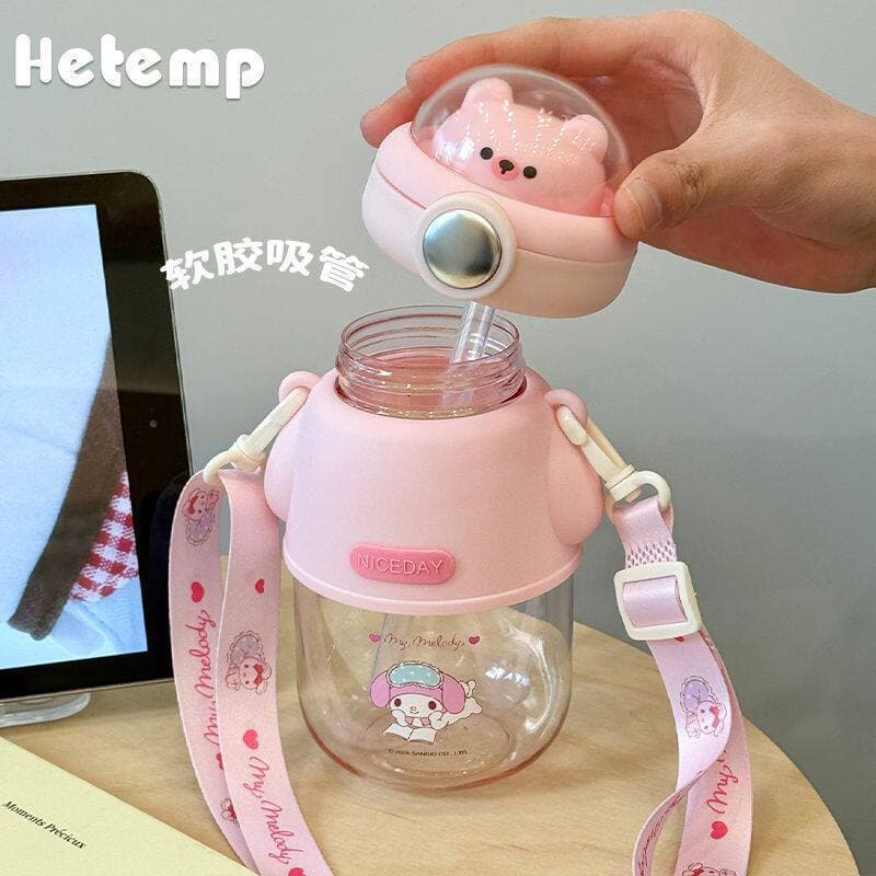 2026 Novo produto Sanrio Crianças Copo de Água Estudantes do Jardim de Infância Escola Palha Copo de Água Dos Desenhos A