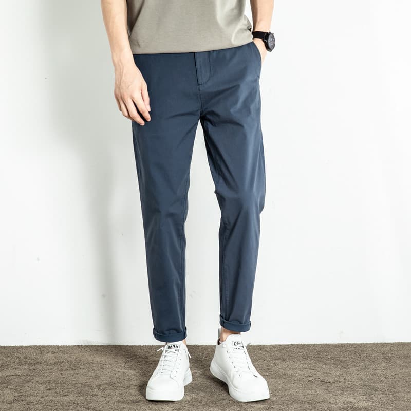 Calças casuais retas masculinas primavera verão na moda solta luz calças masculinas de negócios elásticas calças magras