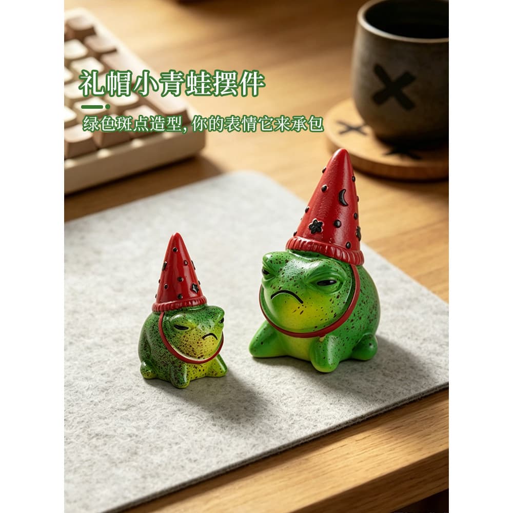 Criativo bonito cartola sapo casa decoração de mesa dos desenhos animados artesanato desktop na moda jogar presentes div