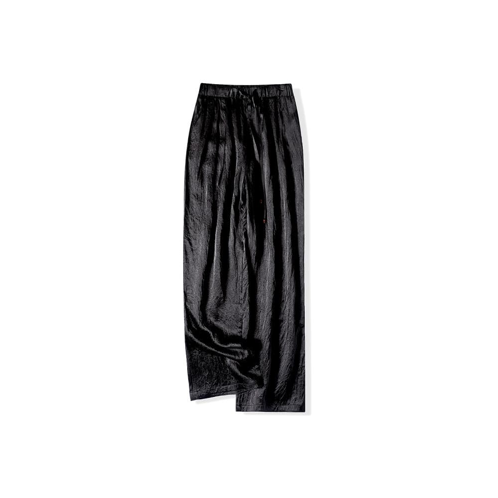 Perder liberação!Textura japonesa de acetato único ~ vem com brilho nobre ~ Calça feminina de verão com cintura alta e p