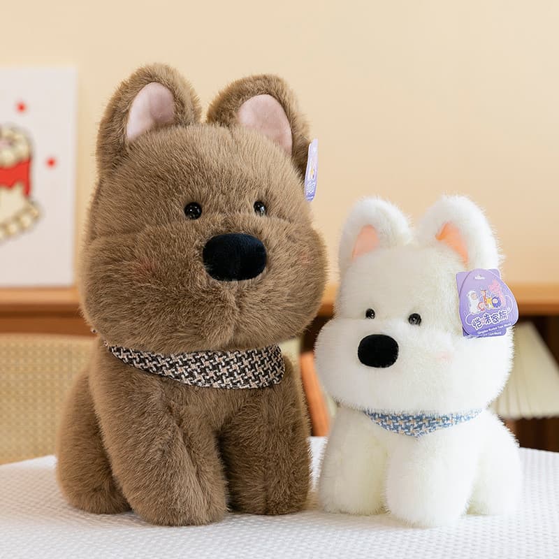 Bonito West Highland cão boneca brinquedo de pelúcia bonito cão boneca crianças meninas cama reconfortante travesseiro