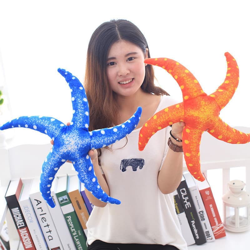 Brinquedo De Pelúcia Realista De Travesseiro De Estrela Do Mar , Boneca De Animal Marinho , Almofada De Cinco Pernas Par