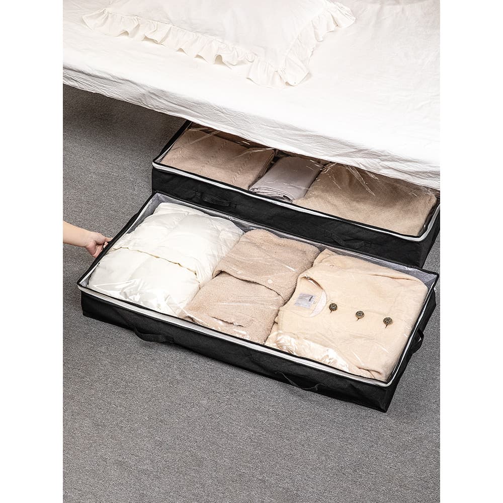Caixa de armazenamento de cama plana baixa arrumado caixa de roupas colcha gaveta sob a cama armazenamento ferramenta út
