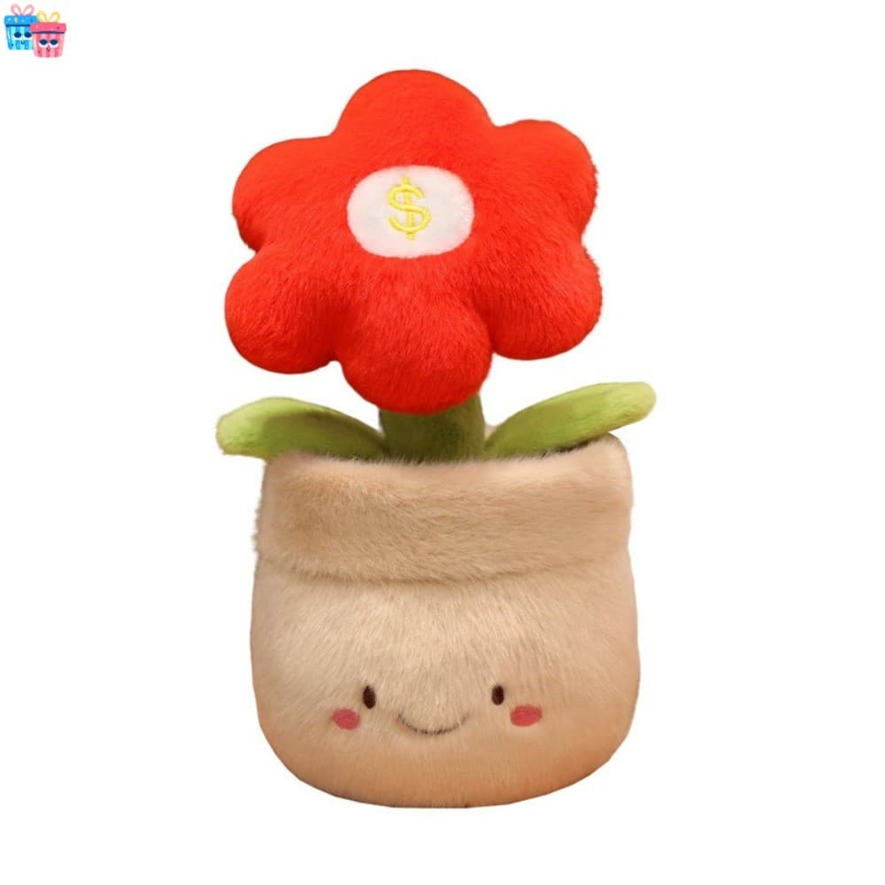 Dinheiro Flor Vaso Planta Brinquedo De Pelúcia Criativo Boneca Presente De Ano Novo Decoração Para Casa Ornamento Mesa D