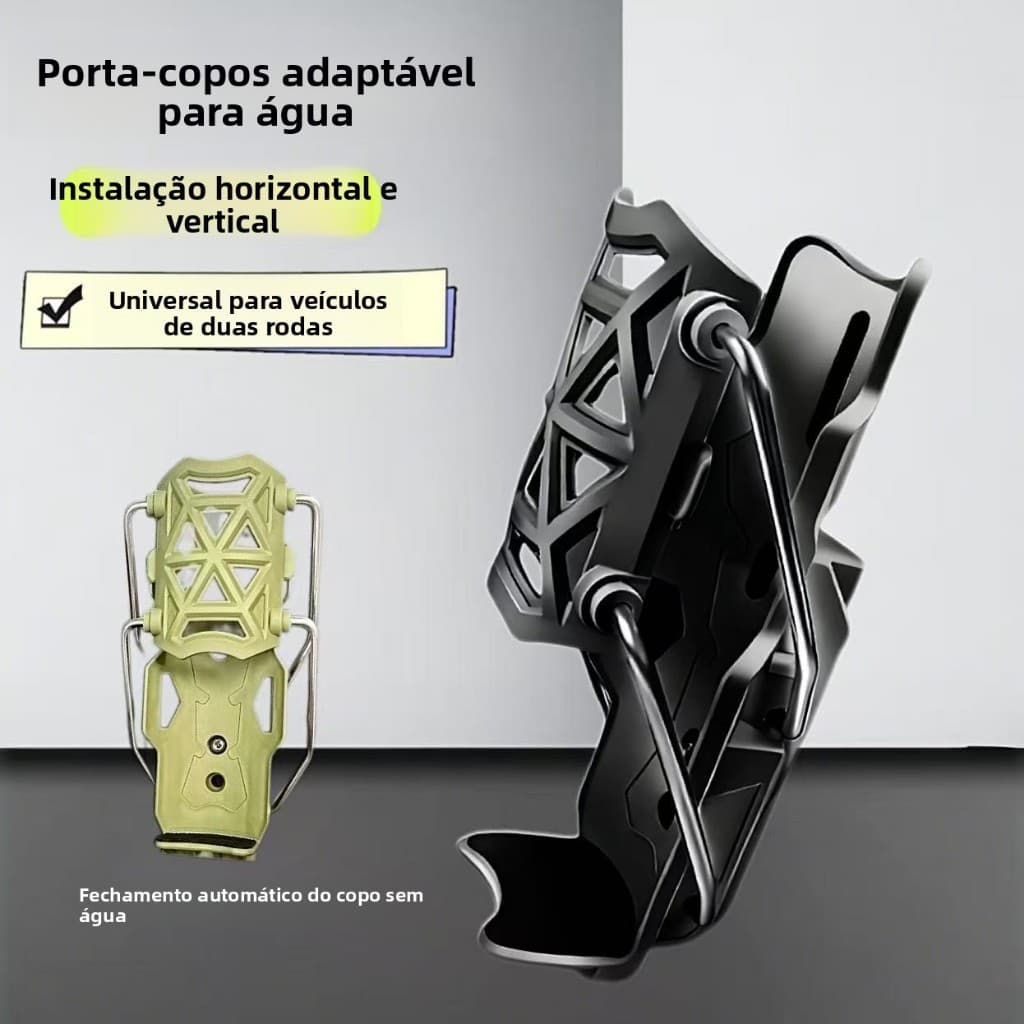 Suporte de garrafa de água para motocicleta com guidão ajustável, suporte de copo durável e universal para bicicleta