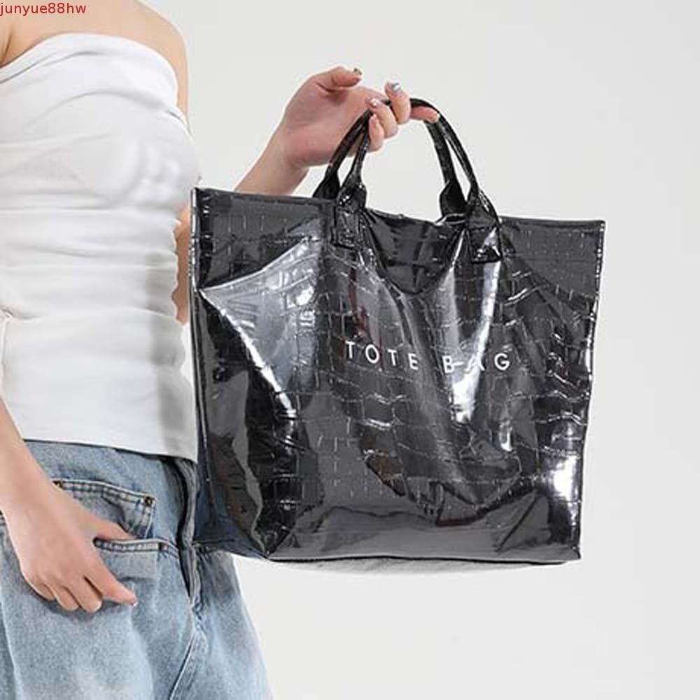 Sacola De Papel PVC JUNYUE , Bolsa Transparente Com Padrão De Crocodilo De Grande Capacidade , Cor Sólida