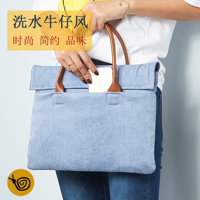 Simples Denim Apple Notebook Sacola macbook air Bolsa para computador 14pro13.3 Versão coreana 16.1 Moda Huawei Meninas