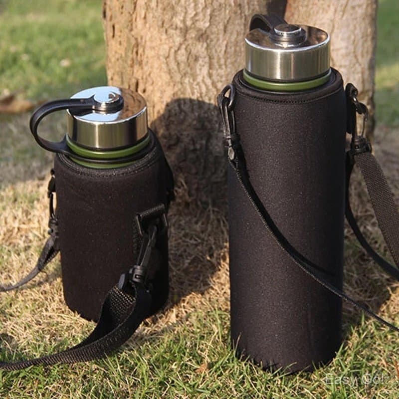 [Entrega 24 Horas] Bolsa Isolada Para Garrafas De Água De 550/1000ml/1500ml Com Alça De Viagem/Preta