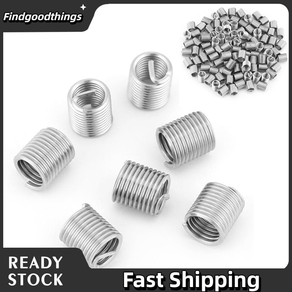 Findgoodthings-br Findgoodthings-br Inserções de rosca de fio 100 peças de parafuso helicoidal de aço inoxidável M8 x