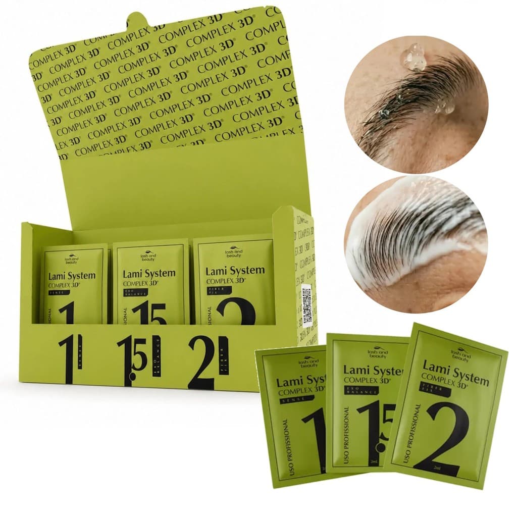 Kit 5 Sachês Lami System Complex 3D Brow Lamination e Lash Lifting Profissional  2ml