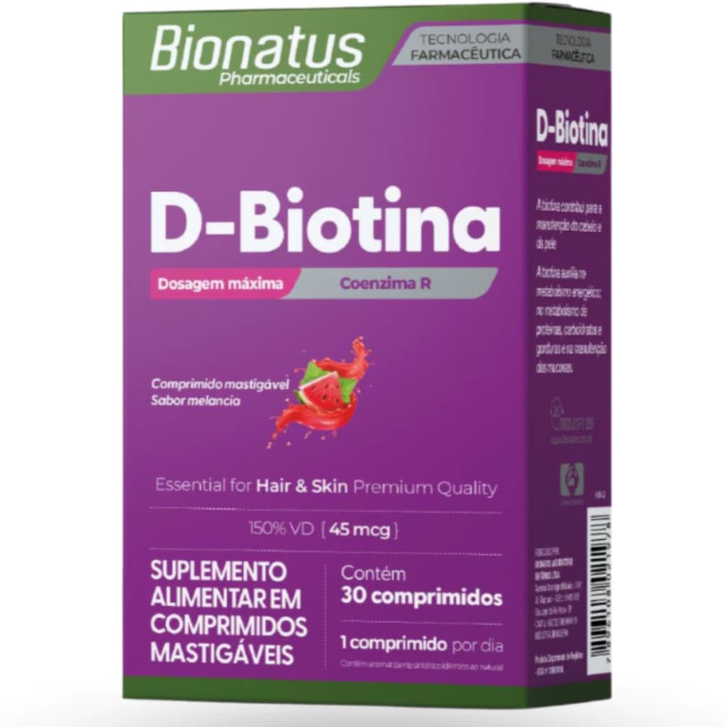 Biotina Bionatus - Cabelos Fortes, Unhas Resistentes e Pele Saudável