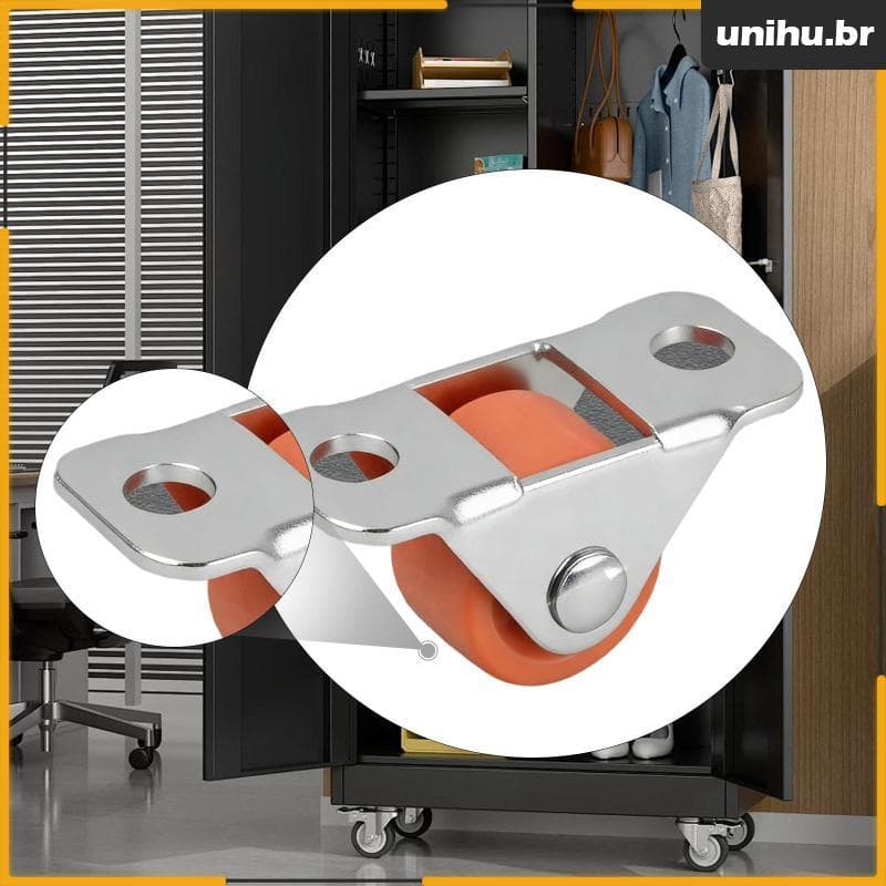 [Unihu] 10x Mini Rodas Rodízio Não Giratórias Com Parafusos Direção Única Minúsculas De Baixo Perfil Para Cama Trundle G