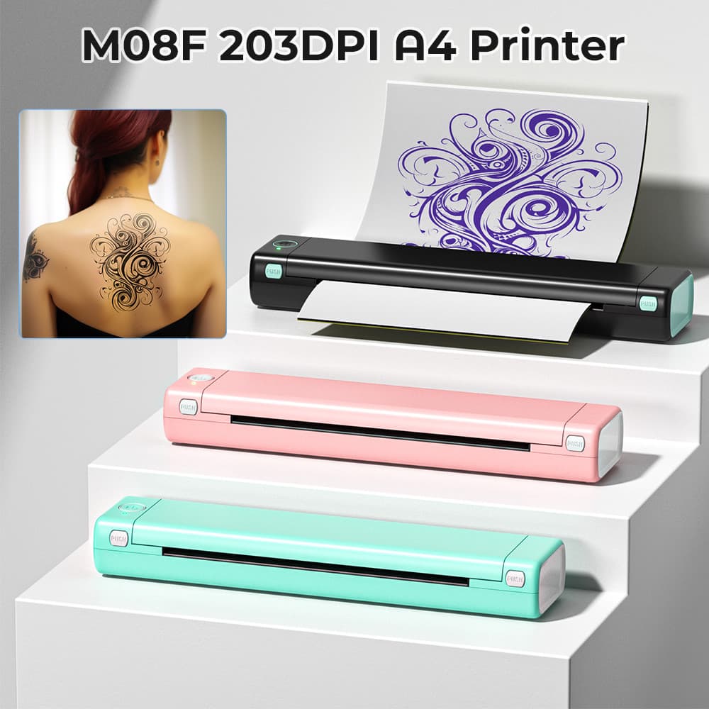 Impressora Térmica De Tatuagem Bluetooth Com 5 Peças De Papel