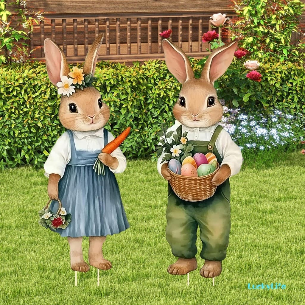 Estacas De Jardim De Páscoa Decoração De Quintal Ao Ar Livre Sinais De Coelho Ornamento De Primavera Festivo Perfeito Pa