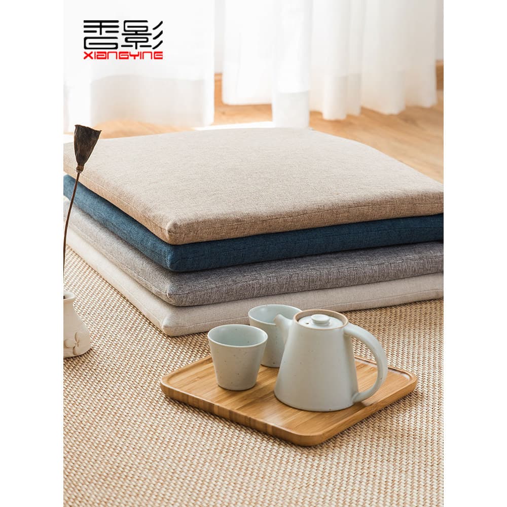 Almofada de linho de algodão chão japonês Tatami esponja casa chinesa mesa de jantar cadeira almofada quadrada peido qua