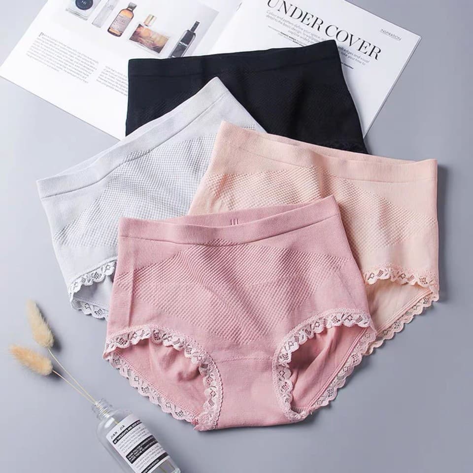 Roupa interior feminina puro algodão virilha estreita barriga quadril elevador antibacteriano estilo fino sem costura ve