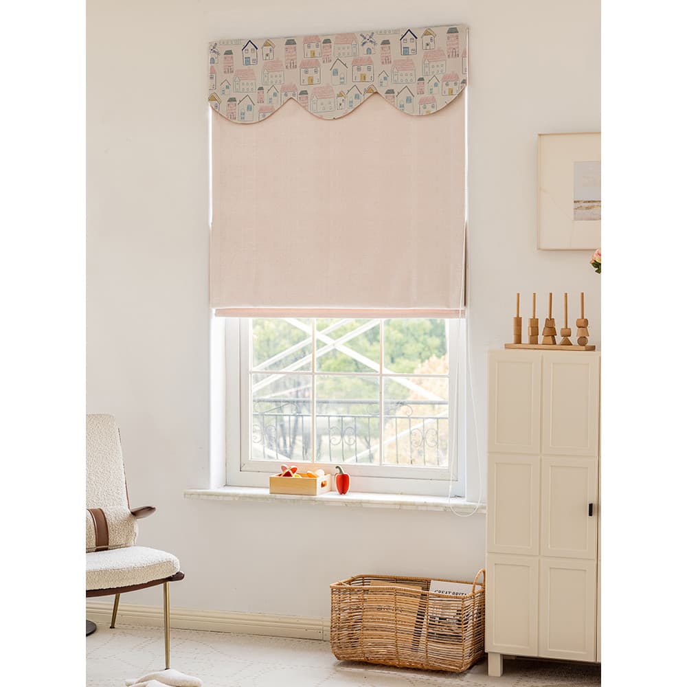 Estilo japonês quarto das crianças cortina romana rolo cortina Blackout menina quarto Bay janela elevador rolo cortina d