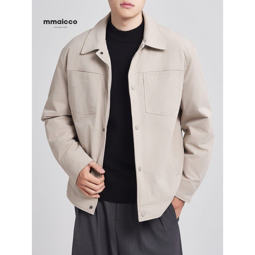 Momaike roupas masculinas sarja textura administrativo acolchoado roupas masculinas 2025 inverno novo estilo Commuter ac
