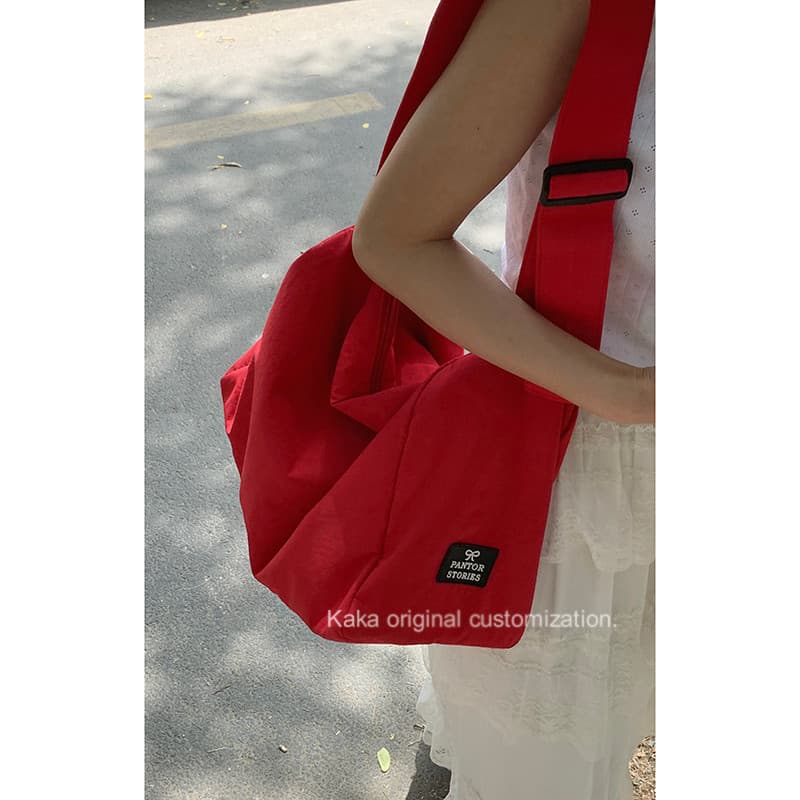 Estilo Preppy bolsa de lona feminina 2026 novo estilo na moda coreano sacola Casual grande capacidade saco do mensageiro