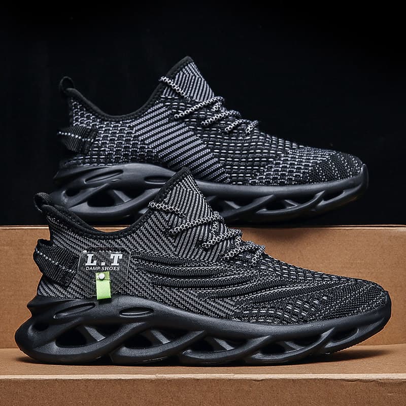 Sapatos masculinos verão 2026 novo estilo malha respirável voando malha adolescente correndo esportes tamanho grande 47