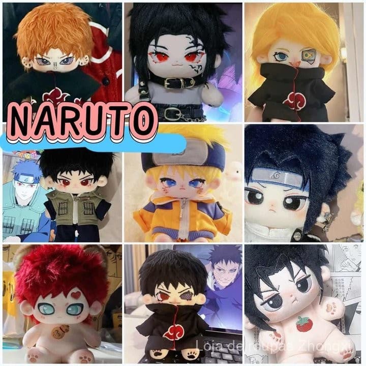 31 estilos! Boneco de Pelúcia Anime Naruto Fofo de 20cm para Decoração, Bonecos de 20cm de Sasuke, Hinata, Uchiha, Kakas
