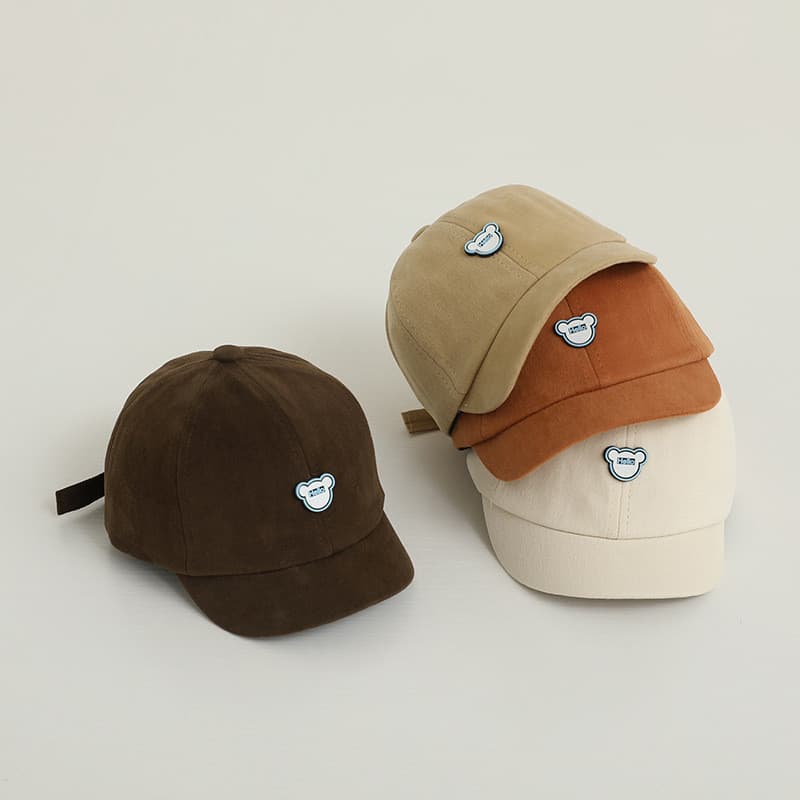 Boné De Basebol Bebê Urso Fofo Cor Sólida Cartoon Boy Girl Peaked Hat Summer Adjustable Kids Short Brim Sun Hats