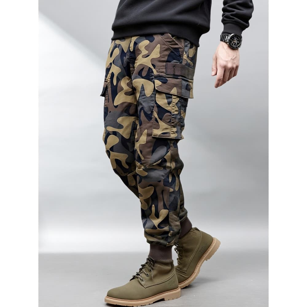 Outono leggings masculinos calças casuais capaz JEANS leggings camuflagem moletom na moda macacão calças elásticas