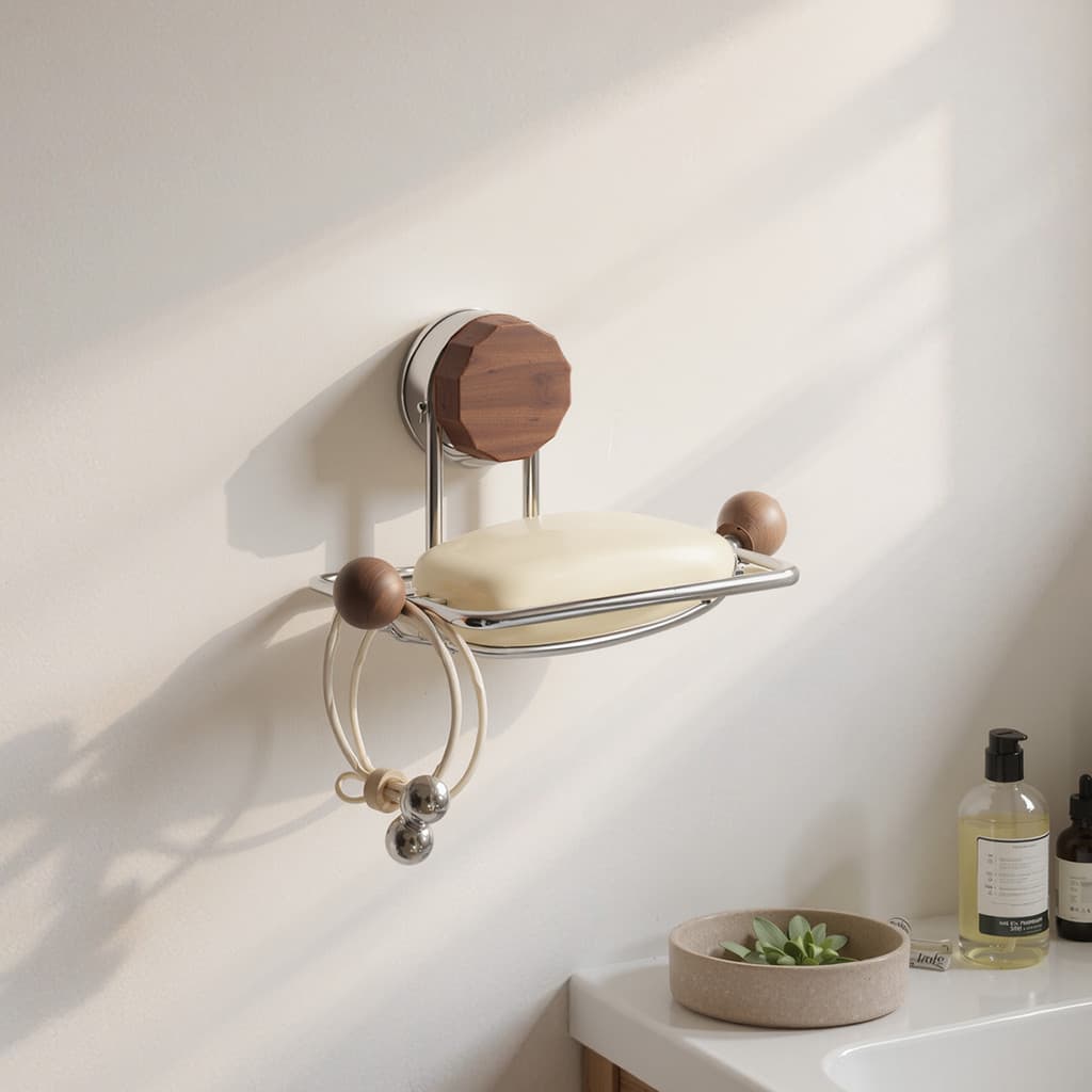 Estilo Medieval ventosa caixa de sabão Rack de sabão doméstico banheiro dreno caixa de sabão fixado na parede prateleira