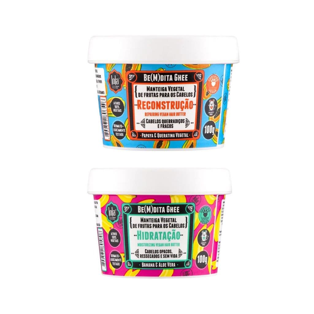 Kit Bemdita Ghee 2 Mascaras 100ml Banana e Mamao - Lola Cosmetics
