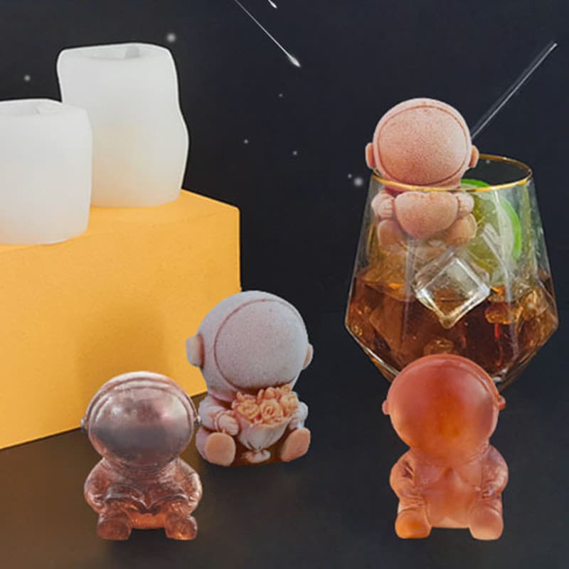 Espaço astronauta criativo bandeja de gelo molde de Silicone fácil de liberar congelado grau alimentício dos desenhos an