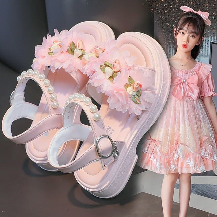 Meninas sandálias 2026 verão novo estilo médio grande crianças sola macia sapatos meninas moda crianças sapatos princesa