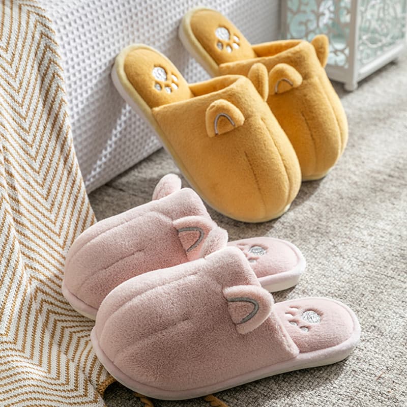 Chinelos de algodão feminino inverno bonito gato garras uso doméstico chinelos de pelúcia casal Baotou pelúcia quente so