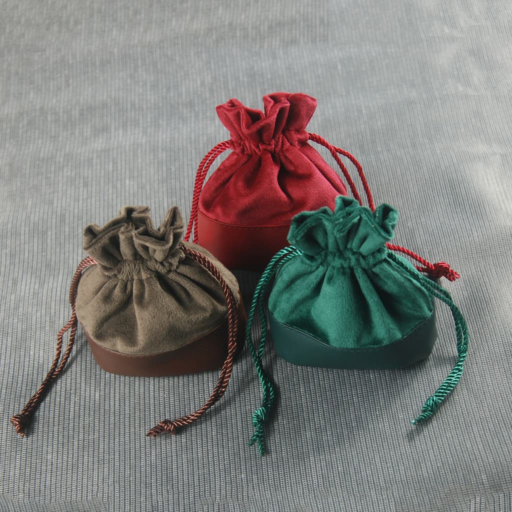 Bolsa de joias com cordão de couro leve e luxuosa, bolsa Universal para transporte de viagem, bolsa multicolorida com co