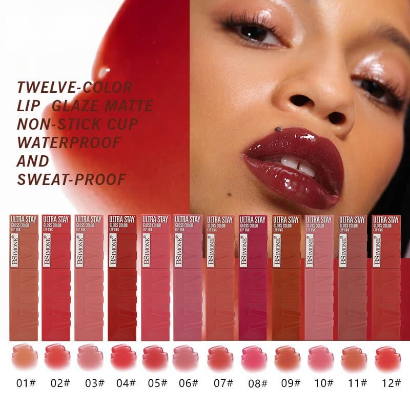 【Efeito Duradouro】FM-Água Brilhante Labial/Gloss/Hidratante/Lábios/Maquiagem/Hidratação Profunda