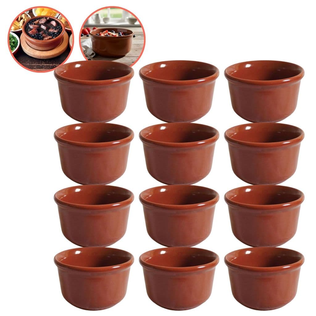 Kit 12 Cumbucas Tigela Barro Cerâmica Bowl Feijoada Caldo Sopa Refrataria Restaurante Açaí Sobremesa