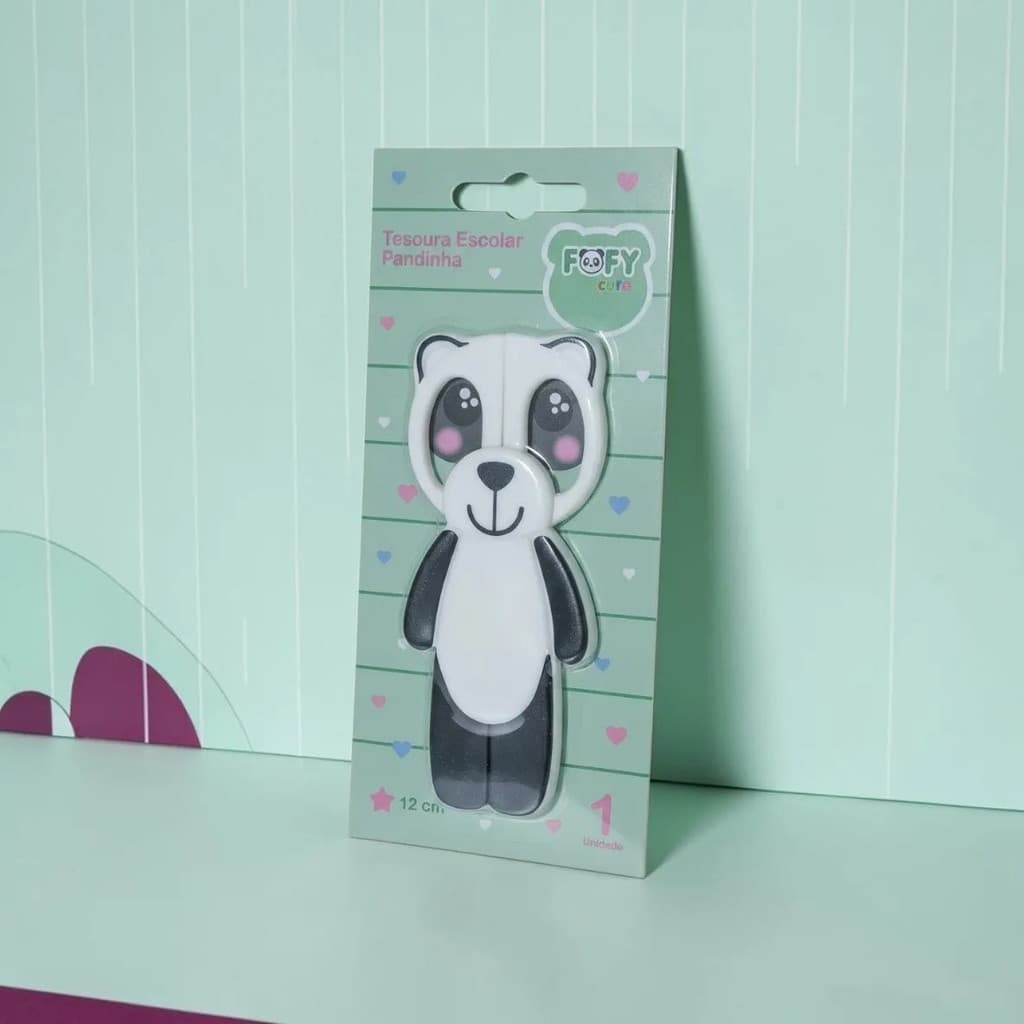 Tesoura Escolar Fofy Cute Papelaria Fofa Material Infantil